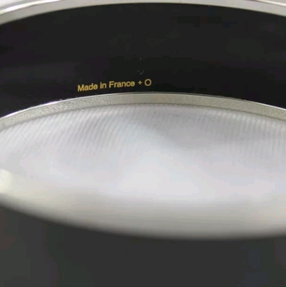 Hermes Black Enamel Palladium Plated Caleche Wide Bangle Size 65 / S / Gorgeous - Picture 5 of 5